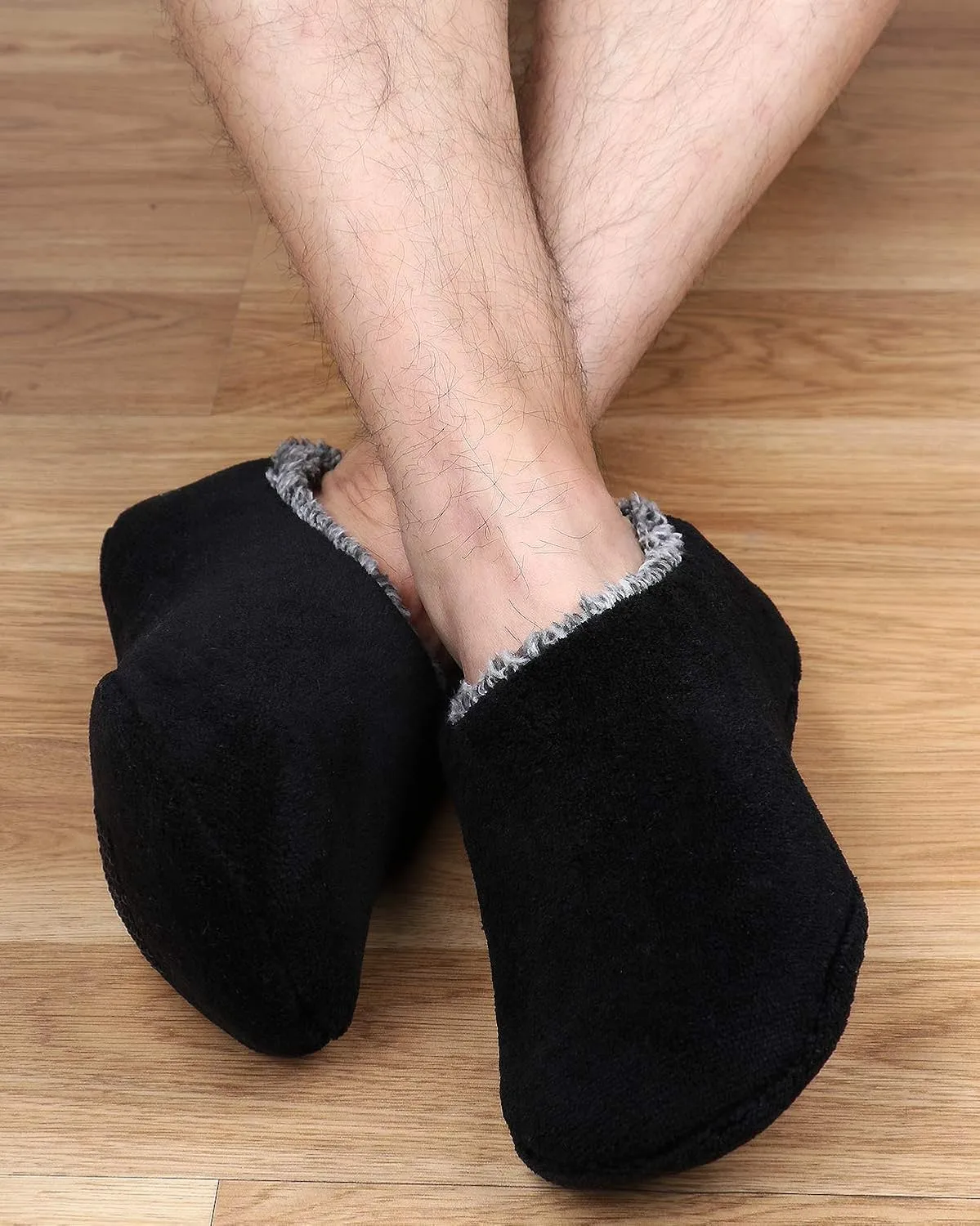 Panda Bros Mens Slipper Socks Low Cut Super Soft Warm Home Sock with Non-Slip Indoor Slipper Shoes Socks