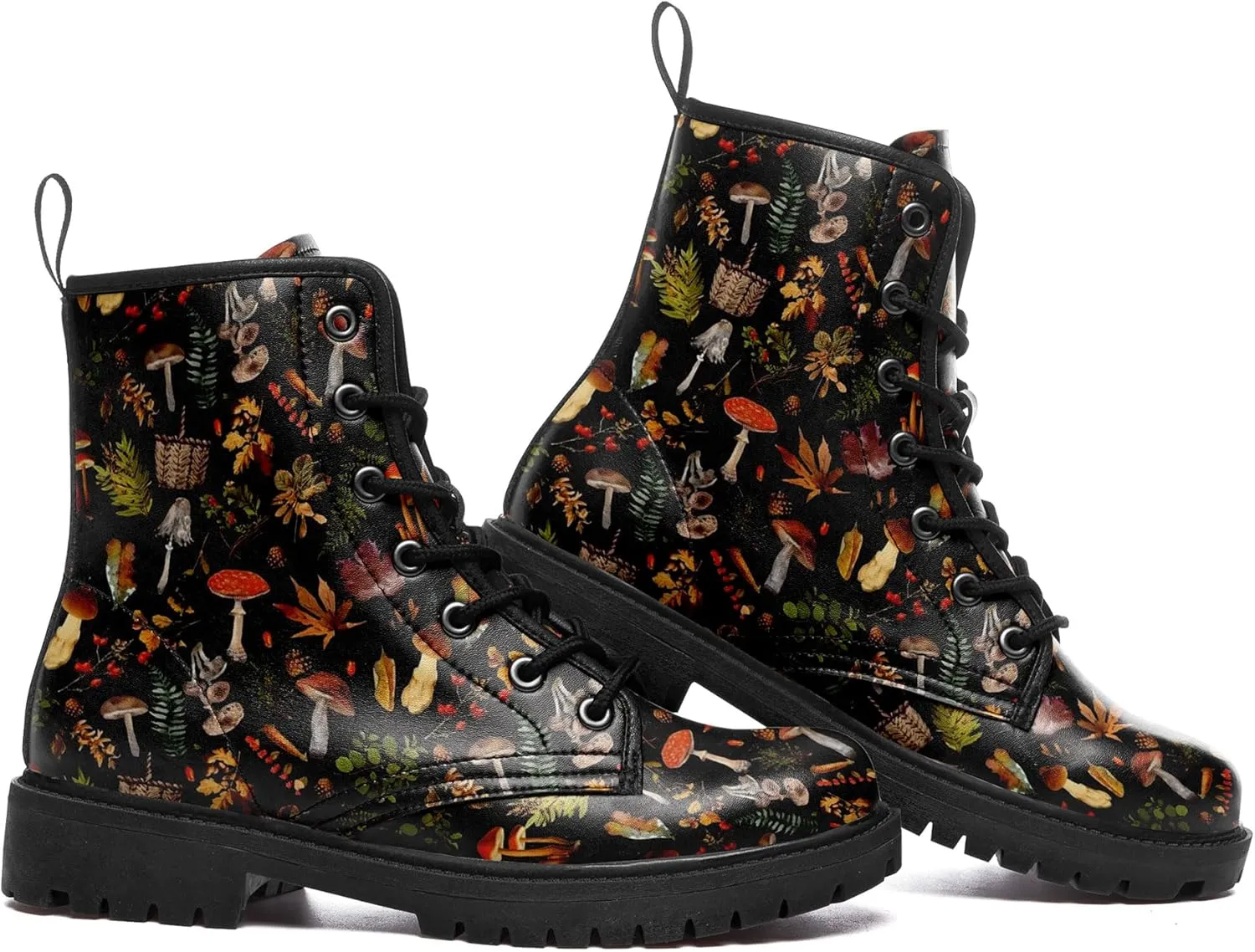 Punk Combat Boots, Stylish Motorcycle Booties for Men & Women, Waterproof Work Boot with Artistic Design