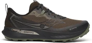 Saucony Men's Peregrine 15 Gore-Tex Waterproof Sneaker, BARK/Black, 9