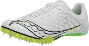 Saucony Men's Spitfire 5 Cross Country Running Shoe Sneaker, White/Slime, 10.5