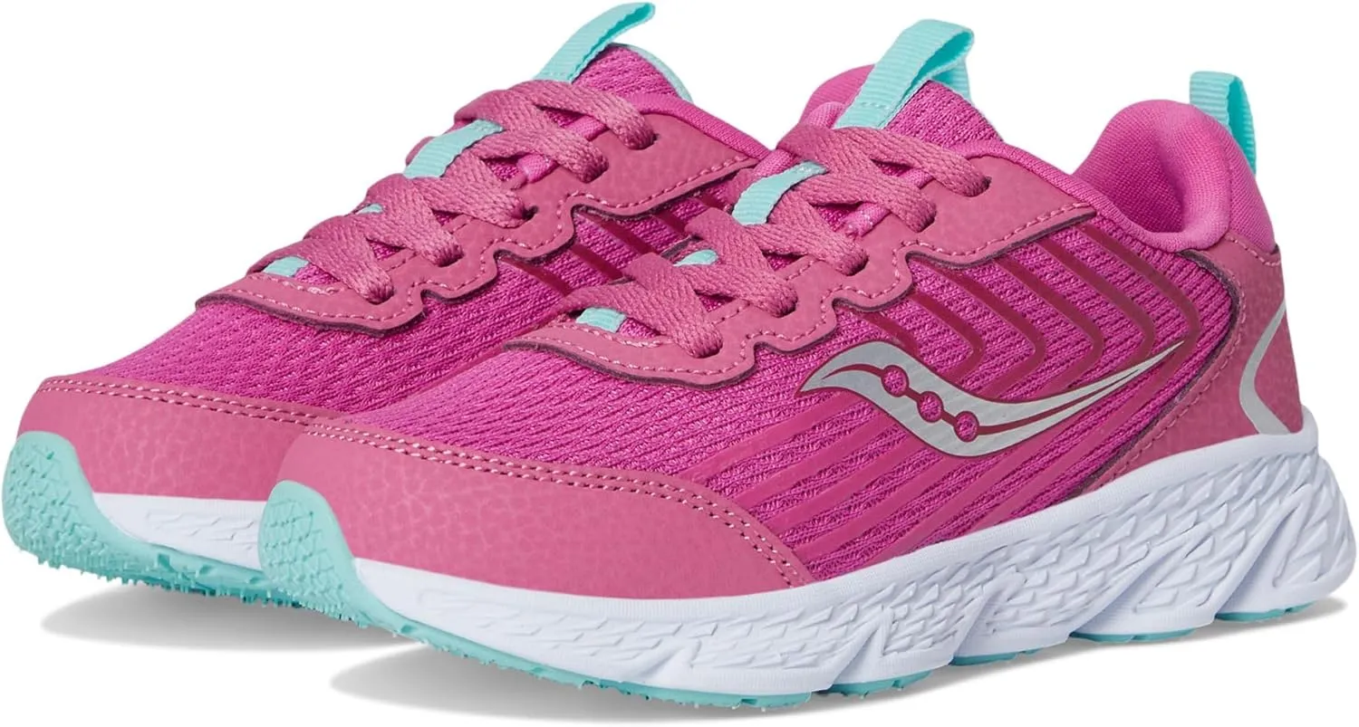 Saucony Wind 3.0 (Little Big Kid) Sneaker, Pink, 2 US Unisex
