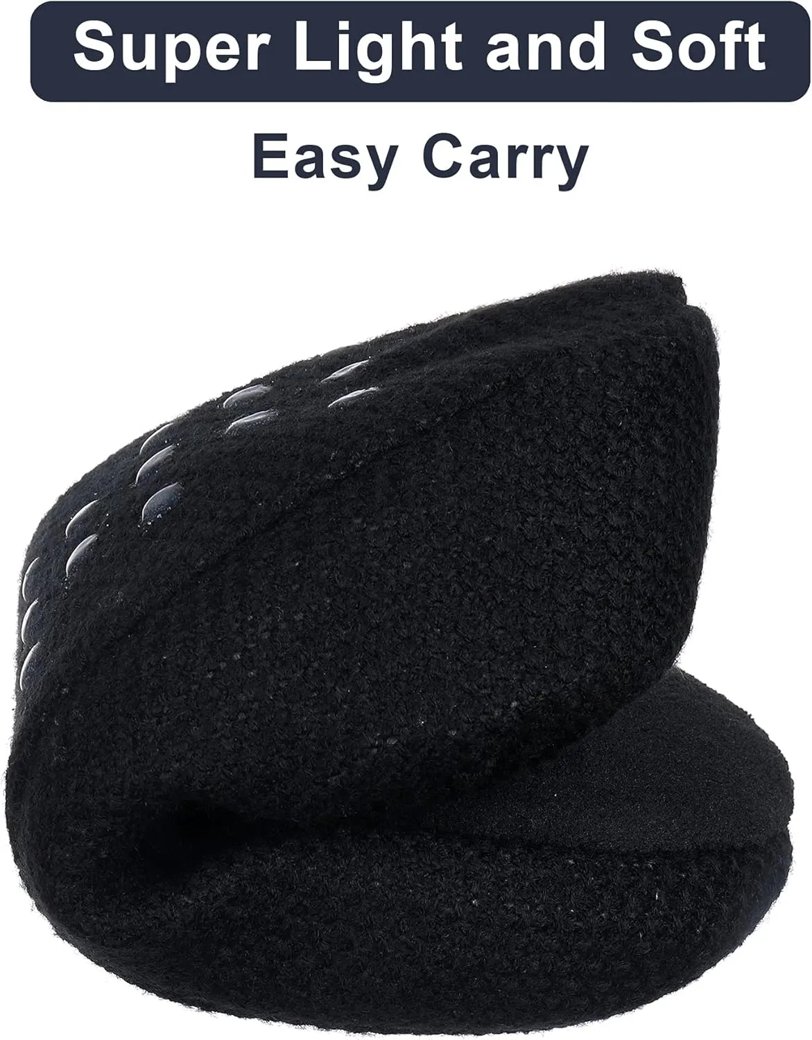 Slipper Socks for Women-Winter Cozy Soft Non-Slip Fleece-Lined Knit Black Bedroom Socks-Cat Gifts for Lady