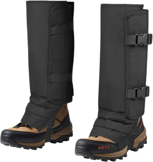 Snake Gaiters for Men Women, Balck Snake Bite Protective Gaiters Chaps Fit for Outdoor Hunting Hiking Farm Working Lawncare, Lightweight Waterproof Lower Legs Guards with Adjustable Size