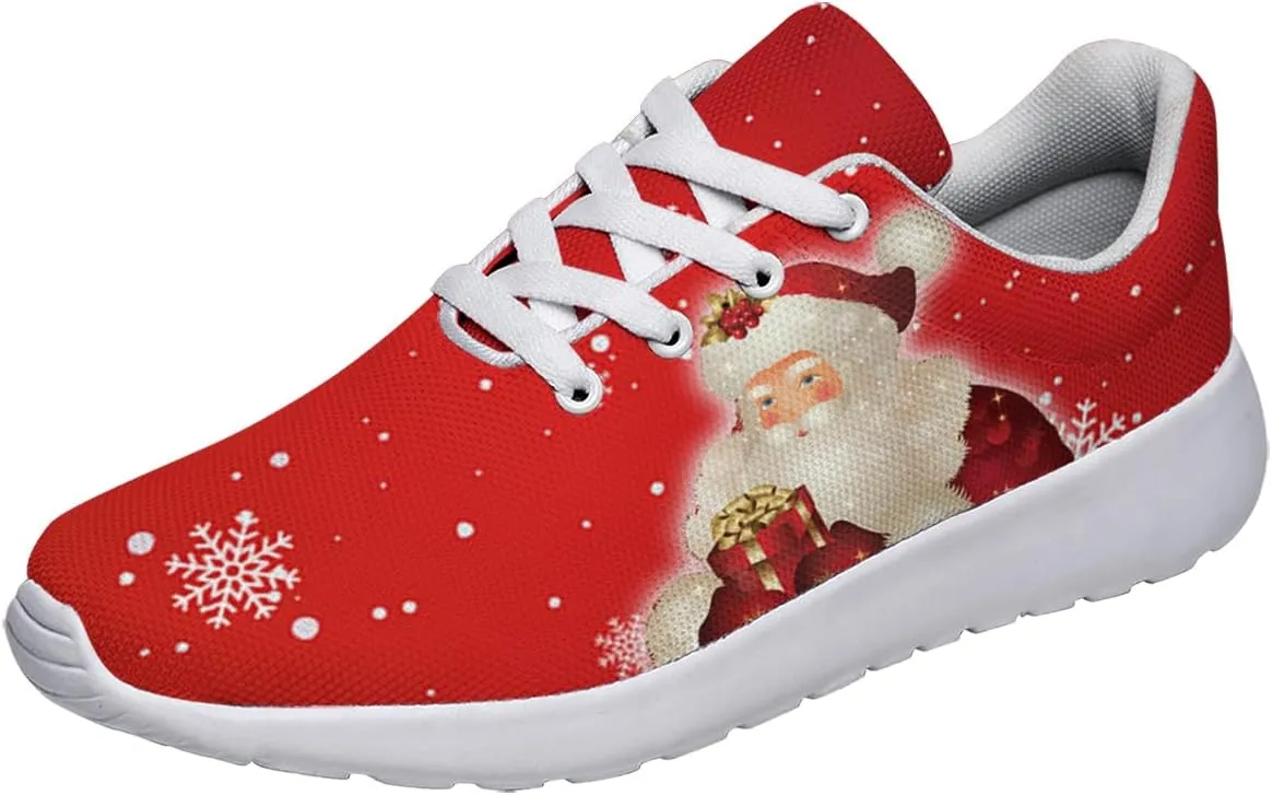 Sonzj-II Christmas Shoes Women Running Shoes Men Lightweight Walking Sneakers Mesh Athletic Sport Shoes