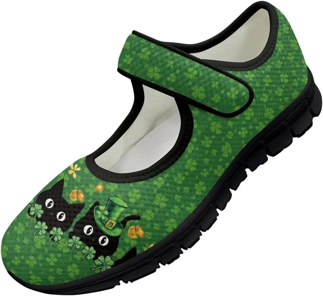 St Patricks Day Mary Jane Shoes for Womens Casual Breathable Casual Flats Non Slip Fashion Walking Sneakers