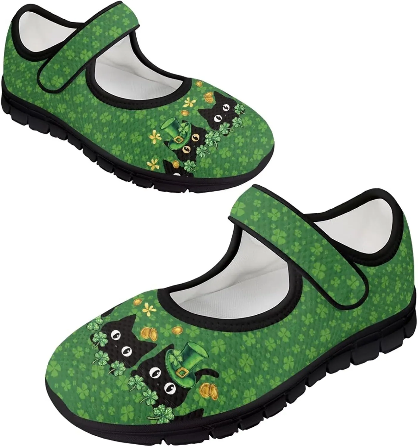 St Patricks Day Mary Jane Shoes for Womens Casual Breathable Casual Flats Non Slip Fashion Walking Sneakers