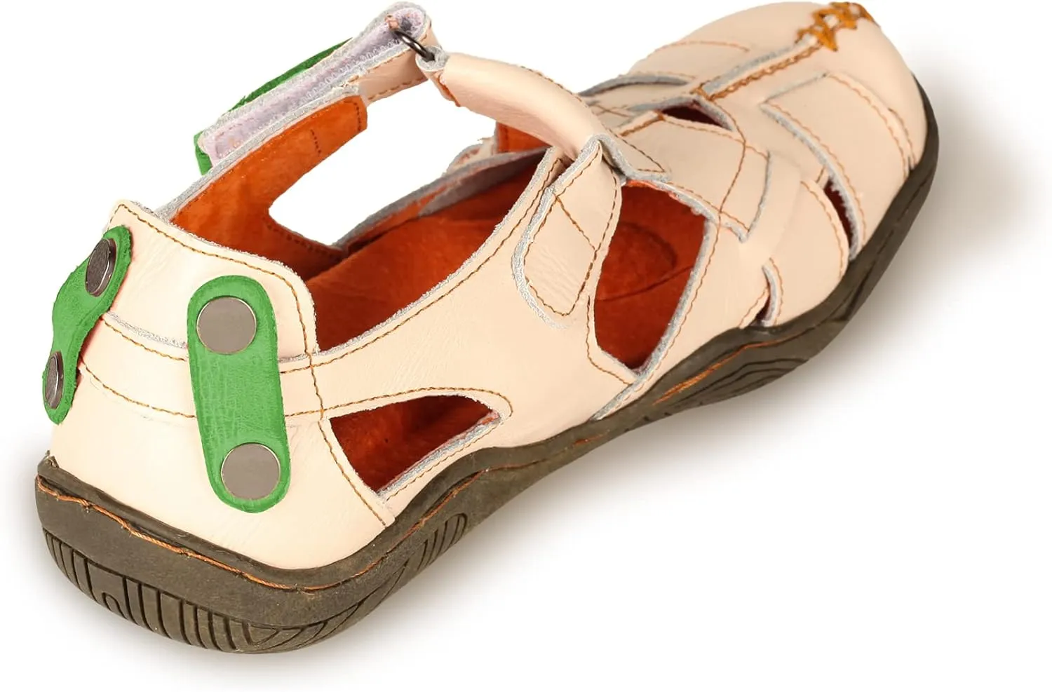 TMA EYES Women's Cross Leather and Hand Stitching Upper Casual Sandal for Outdoor