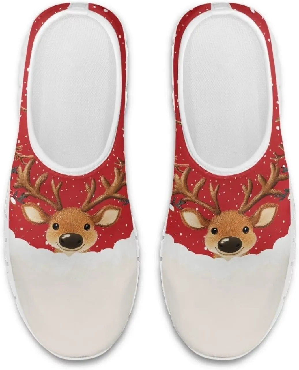 Women's Christmas Sneaker Casual Low-Top Lightweight Walking Shoes Cozy Slip On Anti-Skid Holiday Walking Sneaker for Ladies US 5.5-11.5