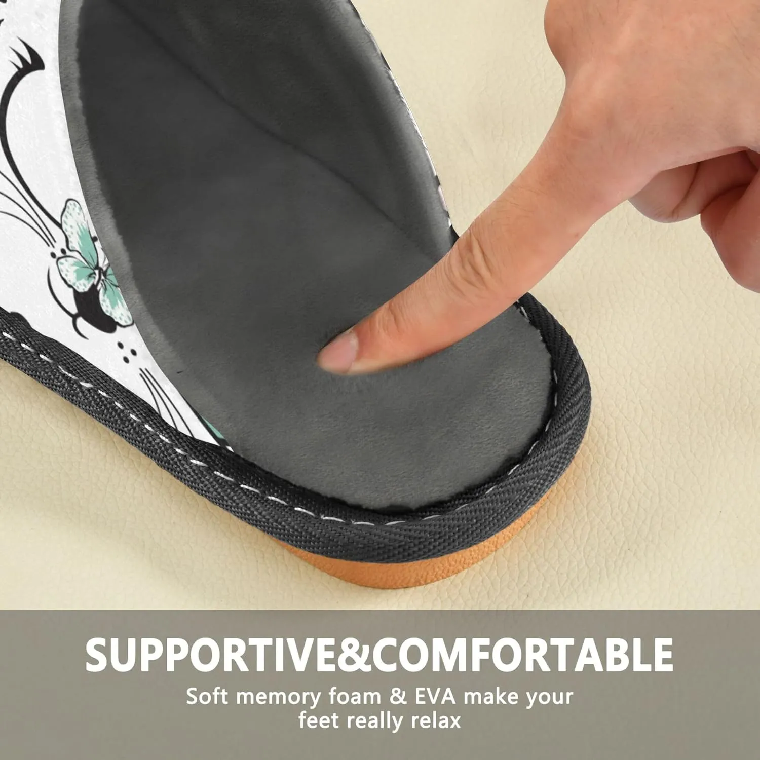 Womens Mens Fuzzy House Slippers Soft Warm Winter Shoes Anti-slip Memory Foam Indoor Outdoor Slippers