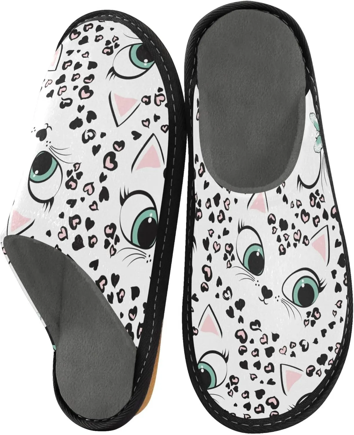 Womens Mens Fuzzy House Slippers Soft Warm Winter Shoes Anti-slip Memory Foam Indoor Outdoor Slippers