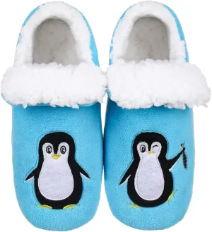 Women's Slipper Socks-Winter Fuzzy Warm Soft Cozy Non-Skid Fleece-Lined Penguin House Slippers Booties with Grips