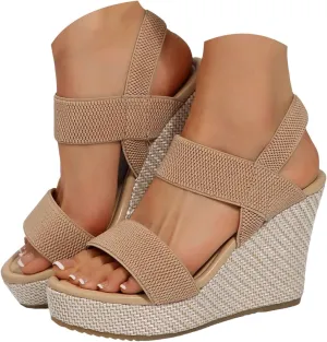 ZSpzx Women Wedge Sandals 2025,Breathable Ladies Dress Indoor/Outdoor Soft Cushion Walking Footwear Comfortable Non-Slip Casual Shoe Summer Fashion Beach Vacation Slippers Daily Wear Height Increase