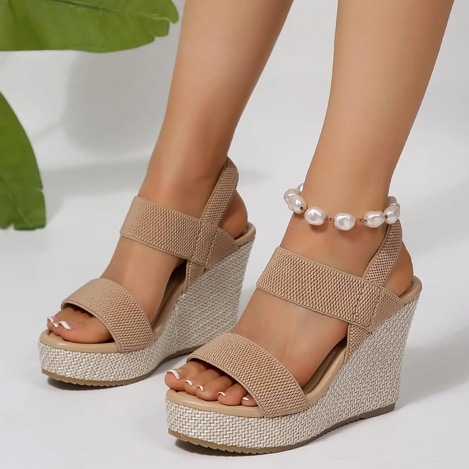 ZSpzx Women Wedge Sandals 2025,Breathable Ladies Dress Indoor/Outdoor Soft Cushion Walking Footwear Comfortable Non-Slip Casual Shoe Summer Fashion Beach Vacation Slippers Daily Wear Height Increase