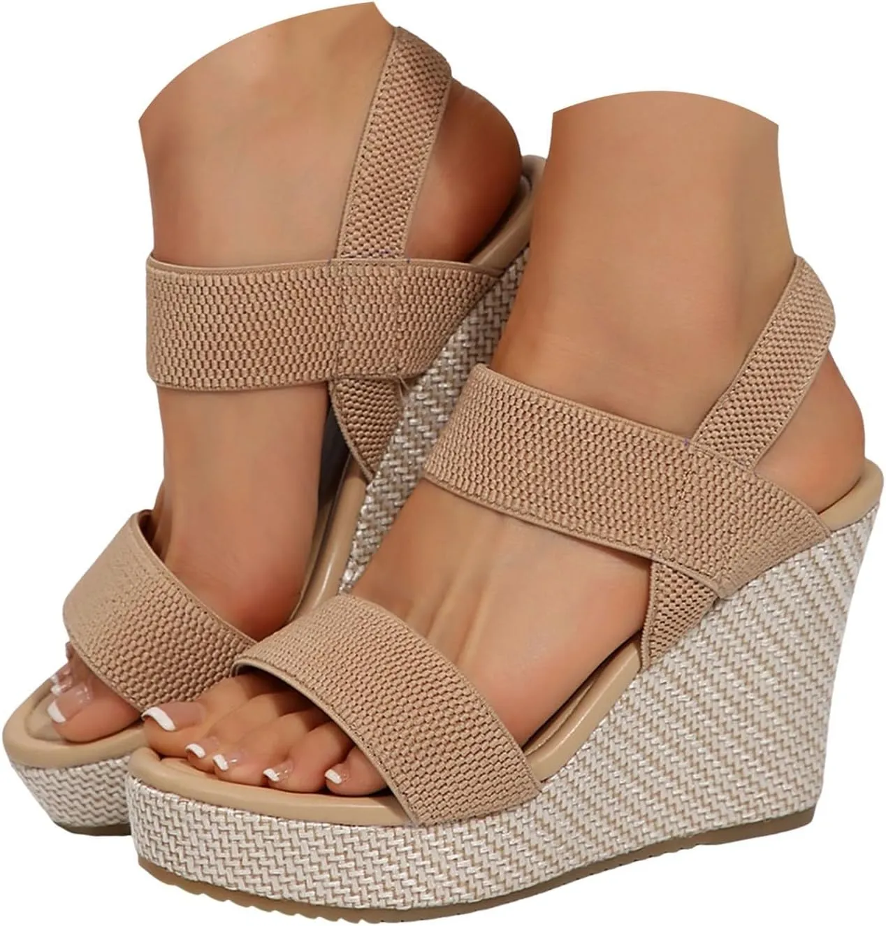 ZSpzx Women Wedge Sandals 2025,Breathable Ladies Dress Indoor/Outdoor Soft Cushion Walking Footwear Comfortable Non-Slip Casual Shoe Summer Fashion Beach Vacation Slippers Daily Wear Height Increase
