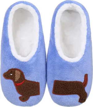 ZYZX Slipper Socks with Grippers for Women/Winter Fuzzy Non Slip Dachshund Soft Sole House Slippers/Fleece-lined Indoor Socks/Gifts for Dog Lovers